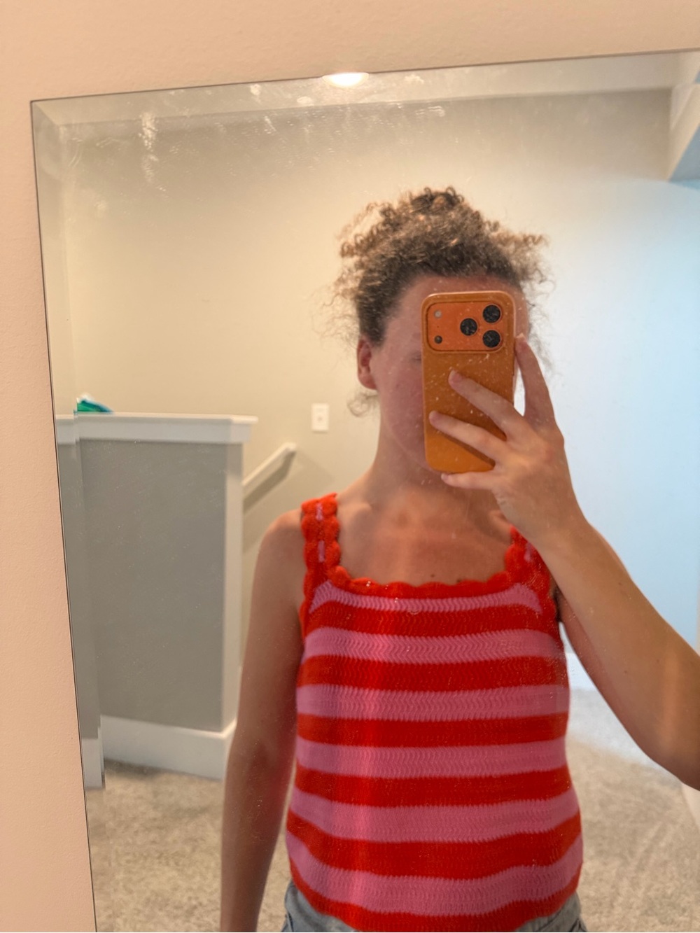 GAP Red & Pink Striped Scallop-Edge Knit Top - Picture 4 of 4